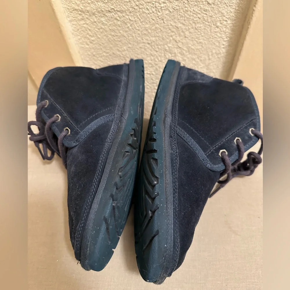 UGG Neumel Chukka Boots Men Navy Suede Lined With UGGplush Size 8